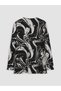 Özmarka New Season Black Shawl Collar Patterned Women's Cardigan - 7
