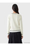 Vizyon New Season White V-Neck Women's Knitwear Cardigan - 4