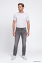 Men's Gray Cotton Comfort Fit Relaxed Cut 5-Pocket Flexible Comfortable Jean Denim Trousers - 4