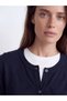 Lcw grace embroidered women's knitwear cardigan with bicycle collar - 3