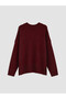 Vizyon New Season Burgundy Oversize Women's Knitwear Sweater - 2