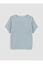 Ozmarka New Season Blue Openwork Short Sleeve Women's Knitwear Sweater - 5