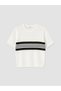 Ozmarka New Season Ecru Crew Neck Striped Women's Knitwear Sweater - 5