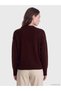 Ozmarka New Season Burgundy Crew Neck Women's Knitwear Sweater - 4