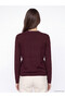 Lcw Modest Burgundy Hair Braid Patterned Women's Knitwear Sweater - 4