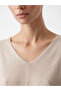 Lcw Curve Beige V-Neck Plus Size Women's Knitwear Sweater - 3