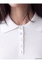 Ozmarka New Season White Polo Collar Women's Knitwear Sweater - 3