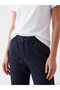 Seray New Season Navy Blue High Waist Women's Sweatpants - 3