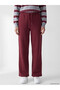 Burgundy Wide Leg Women's Sweatpants - 2