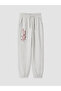 Ozmarka New Season Gray Printed Women's Jogger Sweatpants - 5