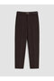 Lcw Vision Brown High Waist Belted Slim Fit Women's Trousers - 5