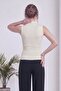 Women's Sleeveless Knitwear Buttoned V-Neck Classic Vest White, Black, Brown, Green - 7
