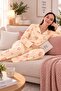 Buttoned Shirt Collar Patterned Pajama Set - 3