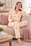 Buttoned Shirt Collar Patterned Pajama Set - 2