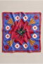 Navy Blue Burgundy Floral Mandal Pattern Scarf Bandana 50X50 cm