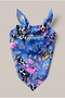 Saks Blue Tropical Leaf and Bird Pattern Scarf Bandana 50X50 cm - 3