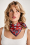 Red Rose Snake and Masked Portrait Pattern Scarf Bandana 50X50 cm - 2