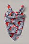 Red Navy Blue Optical Fan Pattern Scarf Bandana 50X50 cm - 3