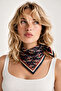 Navy Blue Red Evil Eye Pattern Scarf Bandana 50X50 cm - 2
