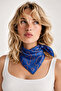 Electric Blue Red Maze Pattern Scarf Bandana 50X50 cm - 2