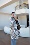 Patterned Navy Blue Parka Jacket - 3