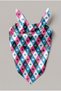 Pink Blue Diamond Pattern Scarf Bandana 50X50 cm - 3