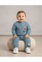 Baby Boy Winter 3 Thread Yarn Rastered Ride on Printed 6-9-12-18-24 Months 2-Piece Top and Bottom Set