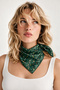 Emerald Green Colored Confetti Pattern Scarf Bandana 50X50 cm - 2