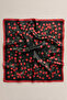 Black Red Cherry Garden Pattern Scarf Bandana 50X50 cm