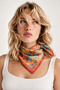 Orange Tropical City Landscape Pattern Scarf Bandana 50X50 cm - 2