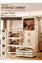 90cm Extra Wide Foldable Plastic Wardrobe Closet with Magnetic Doors & Gold Handles - Tool-Free Stac - 3