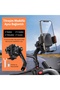 Motorcycle Phone Holder with Mirror Mount Vibration Module - 4-Axis Shock Absorbing with Anti-Vibration