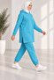 Women's plus size tracksuit set with side slit detail - 2