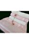 50X90 6-Piece 100% Cotton Velvet Laced Bowknot Dowry Box Hand and Face Towels - 6