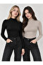 Set of 2 95% Cotton Half Turtleneck Sweat-Proof Breathable Long Sleeve Slim T-Shirts