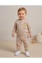 Baby Boy Winter 3 Threaded Threaded Lion Embroidered 6-9-12-18-24 Months 2-Piece Top and Bottom Set