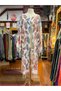 Ecru Color Tropical Leaf Patterned Long Kimono with Tassels - 8