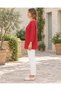 Red Color Soft Textured Mercerized Blouse - 3