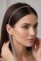 Silver Color Single Row Stone Tassel Detailed Evening Dress Hair Crown - 2