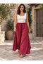 Dark Fuchsia Loose Wide Leg Elastic Waist Pants - 2