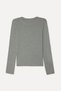 Women's Gray Melange Crew Neck Long Sleeve T-Shirt