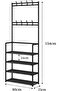 Coat Rack Shoe Bench, 4-Tier Entryway Organizer with 8 Hooks, Multifunctional Hallway Storag - 6