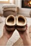 Brown Chenille / Ethnic Pattern Striped Plush Inner Lining Non-Slip Sole House Slippers - 4