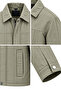 Men's Textured Jacket Classic Collar Zipper Snap Pocket Coat&Jacket - 4