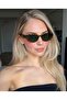 Stella Leopard Cat Eye Polarized Lens Red Geometric Cut Handle Detailed Acetate Metal Hinged Sunglasses - 3