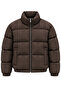 Men's Inflatable Coat Quilted Stand Collar Zippered Pocket Inflatable Coat&Jacket