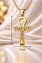 Stainless Steel Gold Color Mystical Ancient Egyptian Key of Life Ankh Pendant - 4