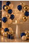 Navy Blue Gold Balloon Set 20-Piece Sea Sand Chrome Gold Confetti Birthday Engagement Promise Baby Shower Party Decoration Balloons - 2