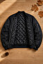 College Collar Quilted Lined Seasonal Bomber Jacket
