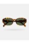 Stella Leopard Cat Eye Polarized Lens Red Geometric Cut Handle Detailed Acetate Metal Hinged Sunglasses - 2